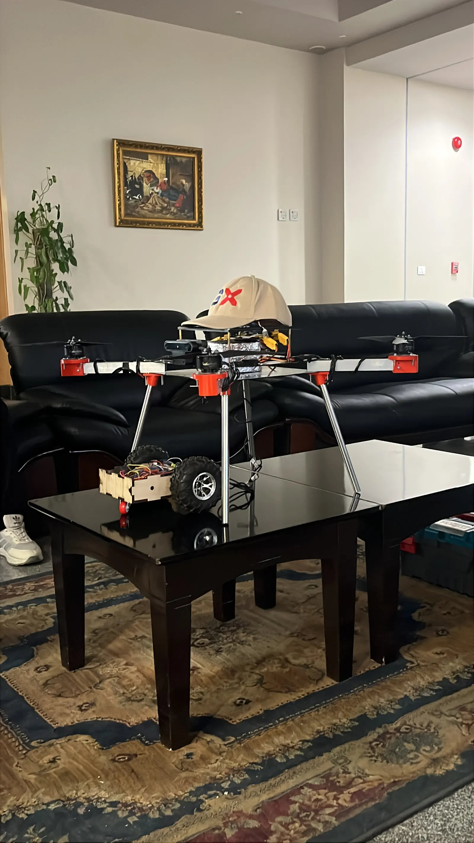 The 2025 quadcopter with its UGV mounted underneath